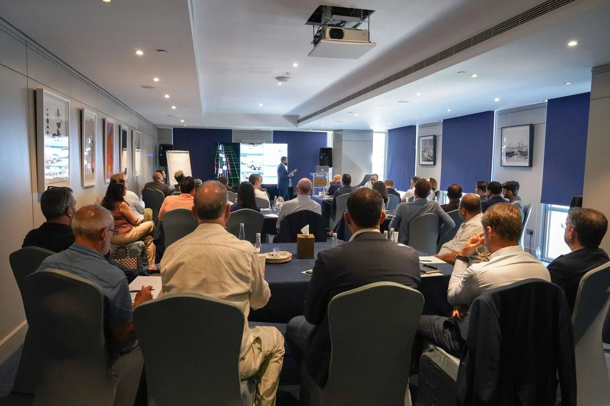 A Cognit AI masterclass under way in a boardroom at the Capital Club, Dubai